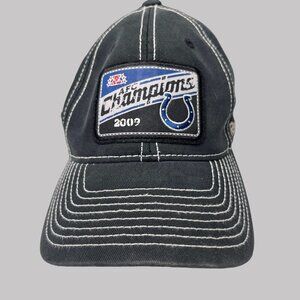 NFL AFC Champions 2009 Hat Cap Adult OSFA Flexfit Fitted Indianapolis Colts Mens